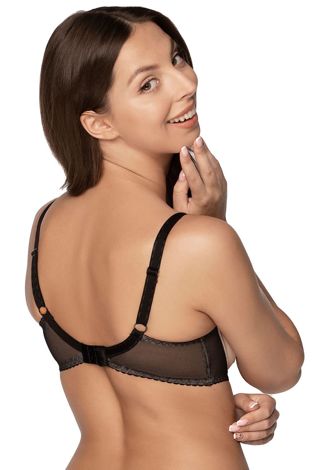Pink & Black Soft Bra Under The Cups And Around Back Is Black Elastic Tulle Beautiful Color Of Embroidery On The Cups  Very Lightweight Perfect For Summer