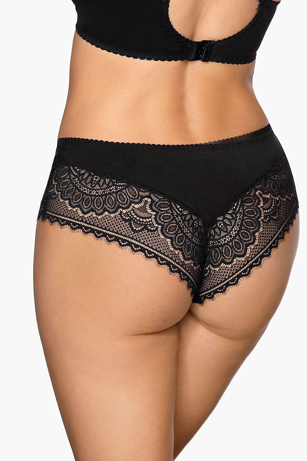 Amazing Panties Mid-Rise Bottom Black Lace Trip Seductively Emphasizes The Roundness Of Your Butt Cannot See These Under Your Colthes