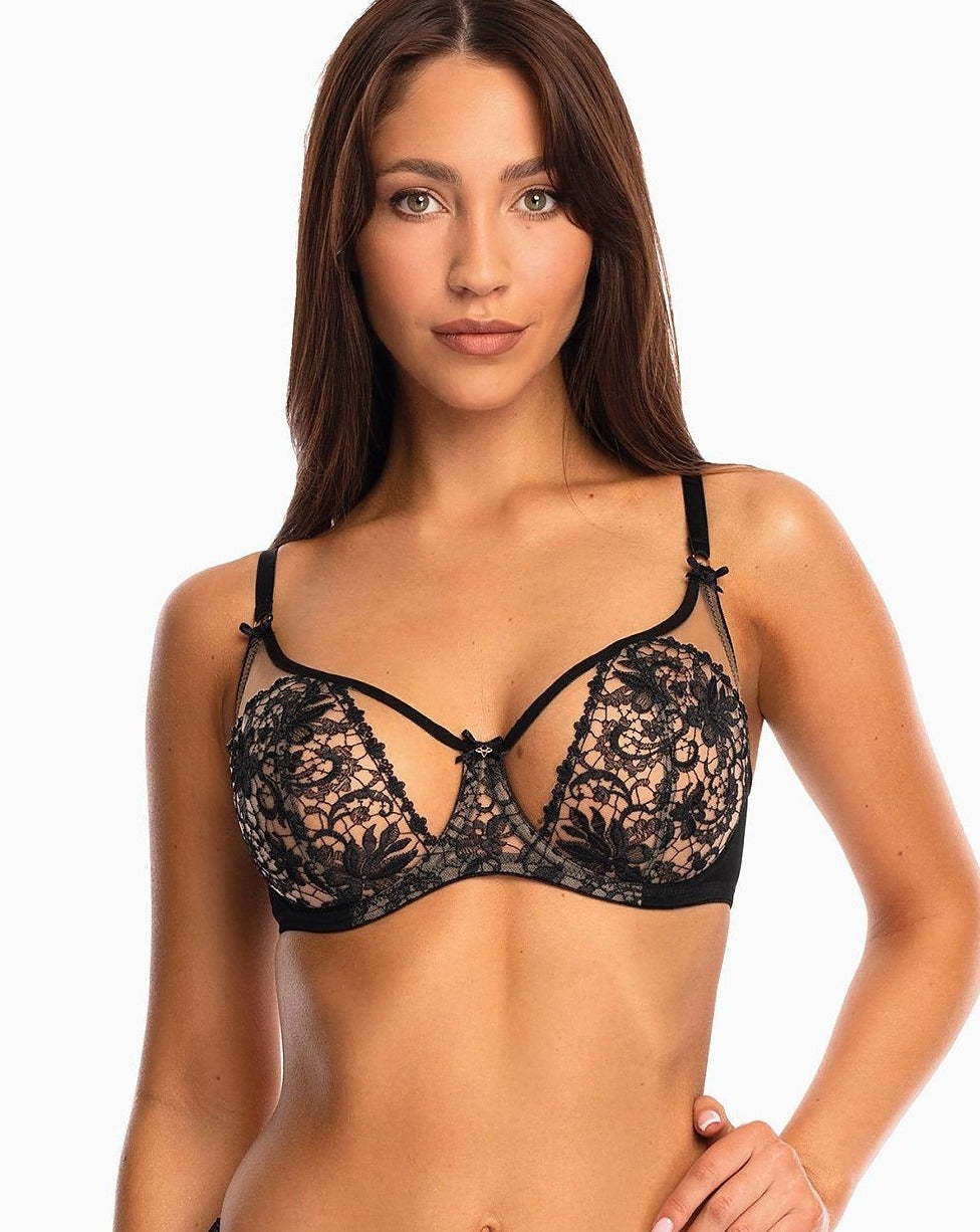 Romantic Attraction Soft Bra  Fantastically Lifts & Rounds Your Bust Perfectly Exposing It  Embroidery And Tulle Create A Beautiful Pattern On Your Skin  Tear-Drop Shaped Cup Adds Charm And Elegance   2 Colors
