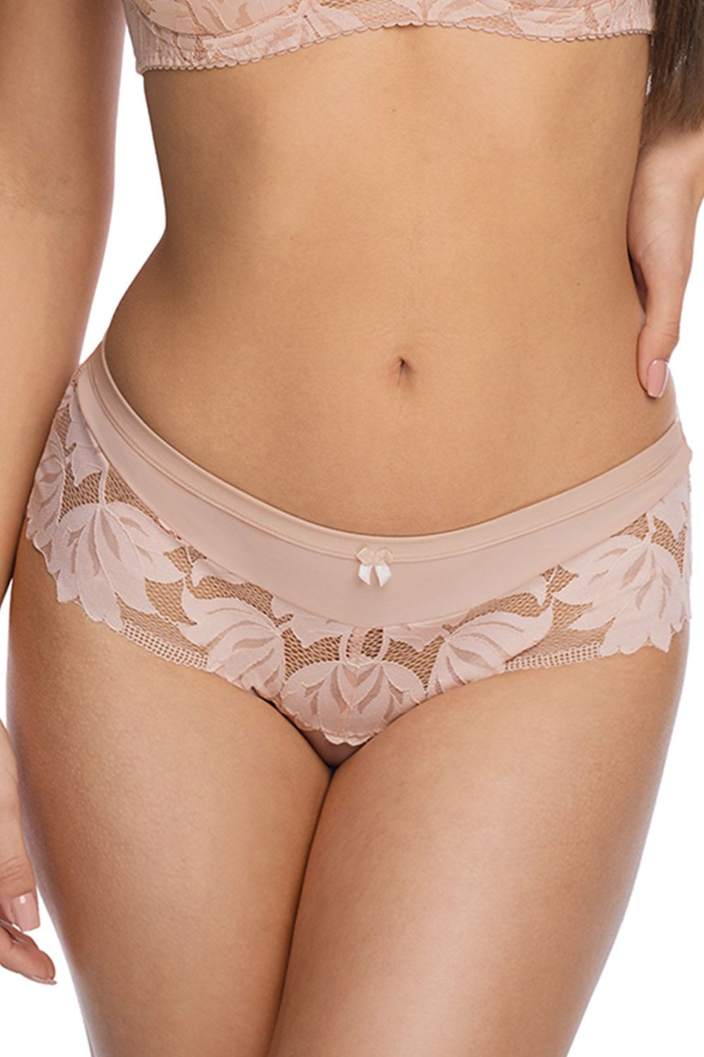 Perfect Summer Extremely Feminine Panties Classic Cut Made Of Beautiful Lace And Smooth Knit Fabric And A Charming Bow On The Front  2 Colors