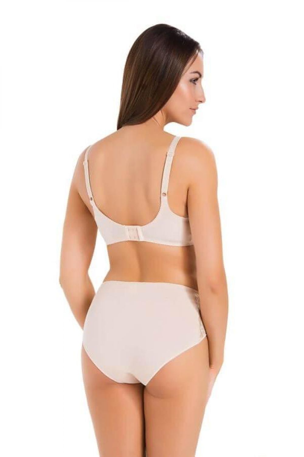 Comfortable Classic Soft Bra Beige With Underwire It Can Perfectly Fit Your Figure Top Of The Cups Has Elegant Floral Lace Gives It A Striking Look Lifts And Shapes Your Bust It Masks The Figures Flaws Has A Bow Perfect For Everyday Use For Any Occasion