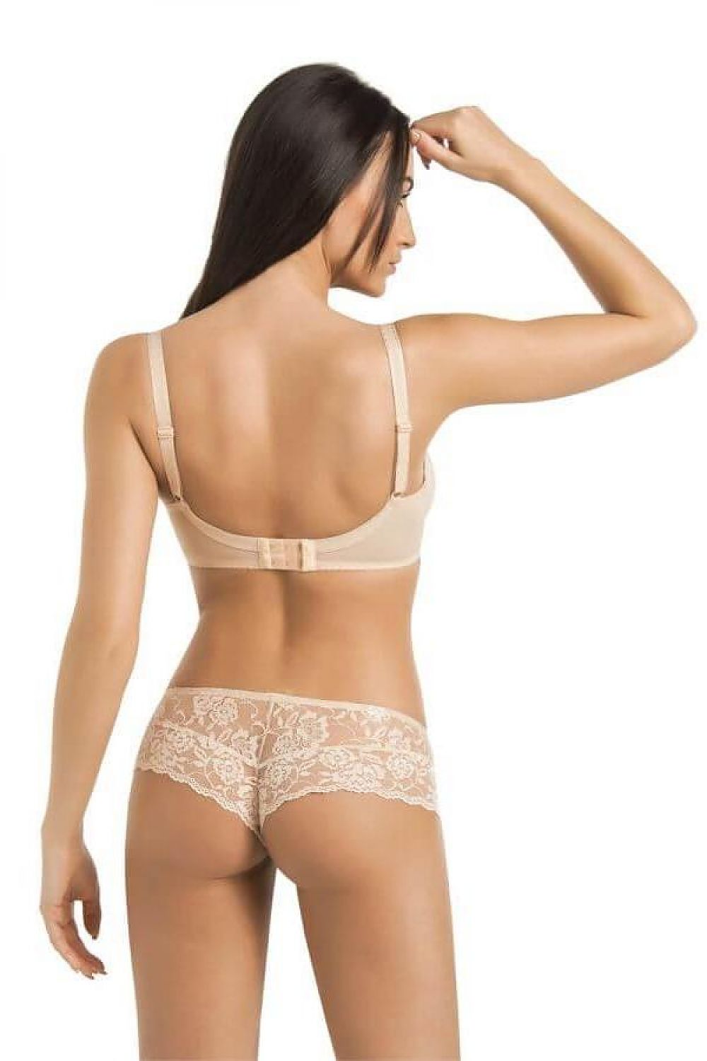 Soft Bra Beige With Underwire Large Floral Motif