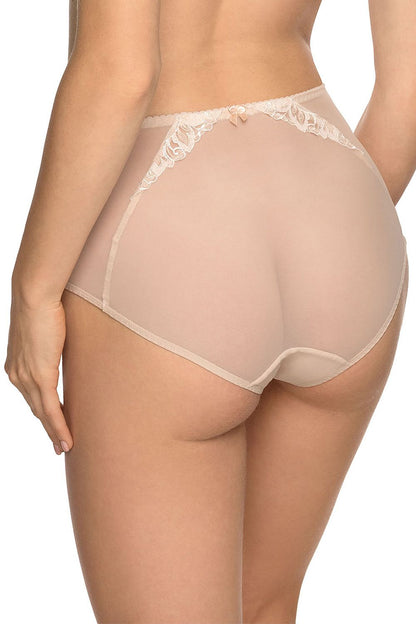 Beautiful In Beige Panties Full Briefs With A Slightly Raised Waist Made Of Extremely Delicate Mesh With Beautiful Embroidery On The Front  Slightly Transparent Legs Finished With A Broken Band Sewn With Flat Seam Technology