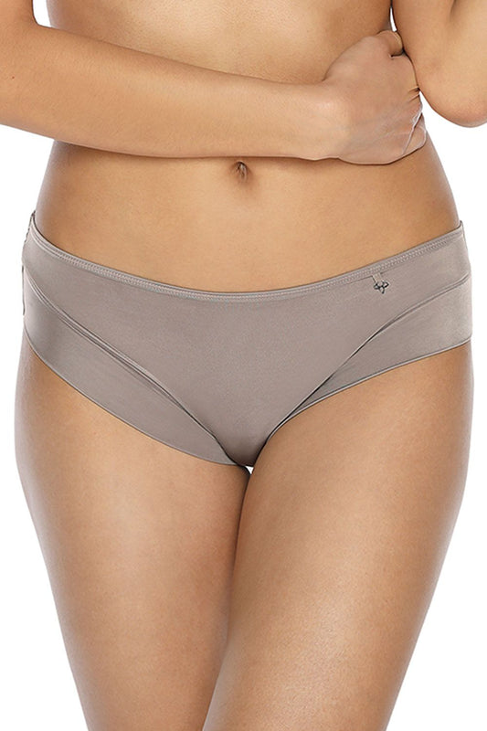Grey Panties Cut With Mid-Rise Top Nicely Marking The Hip Line Delicate And Elegant In Appearance Made Of Exceptionally Delicate Knit The Sewing Technology Used Makes The Panties Not Stand Out Under Clothes