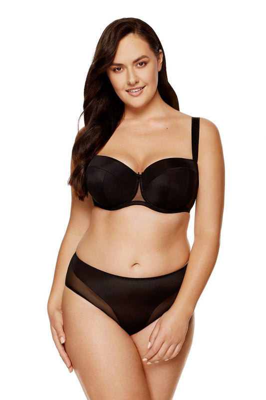 Don't Be Shy Padded Bra Black Thin Corsetry Foam Cups On The Outside Smooth Knit Fabric The Inner Part Of The Cups Are Covered With Cotton There Is A Small Decorative Bow Between The Cups The Back Is Elastic Tulle