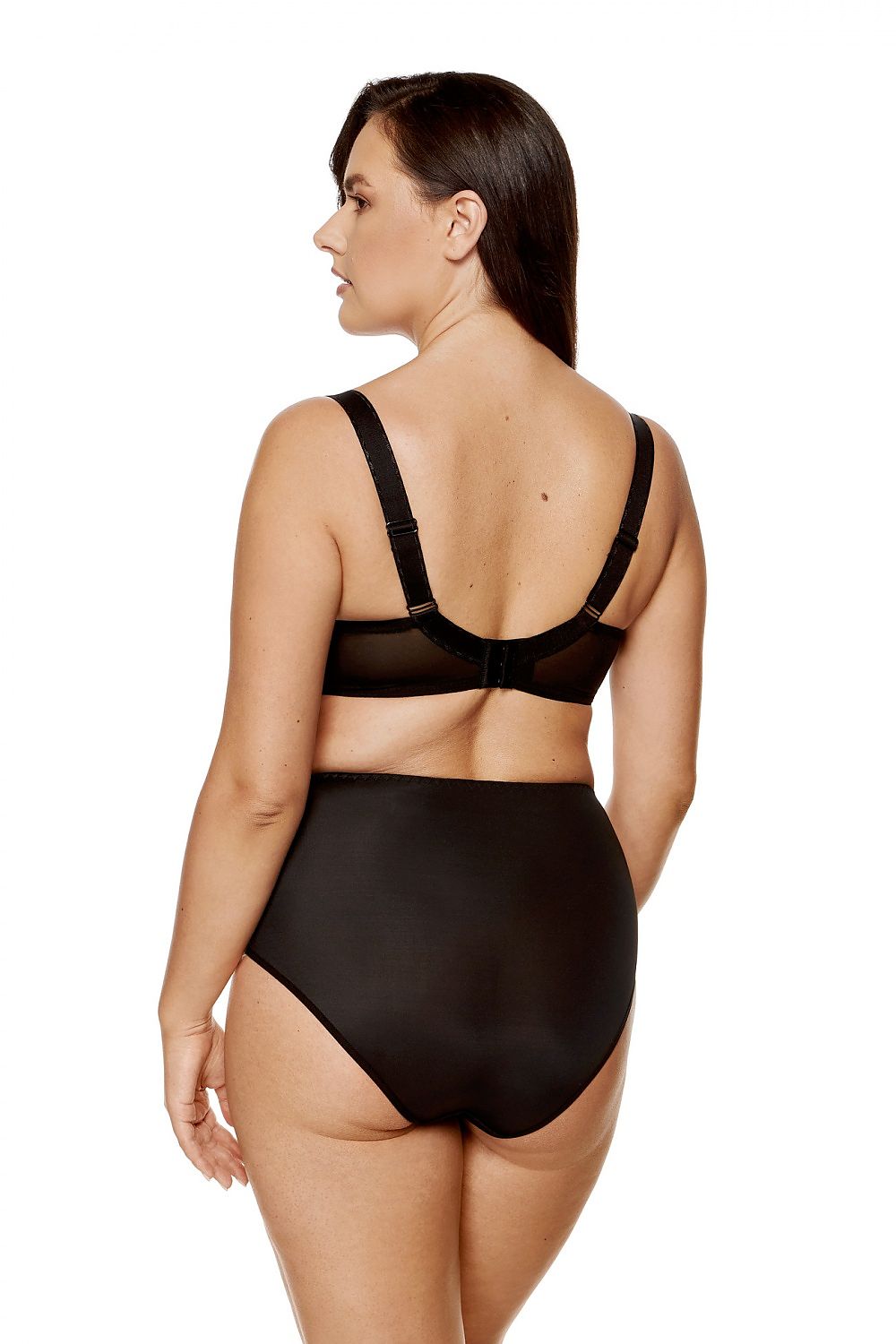 Don't Be Shy Soft Bra Black 3-Piece Bowls Made Of Knitted Fabric & Tulle The Back Is Made Of Reinforced Tulle The Width Of The Straps Increases With The Size Of The Bra, Straps Lined On Soft Laminate In Maxi Sizes Vertical Side Whalebones Stabilize Bra