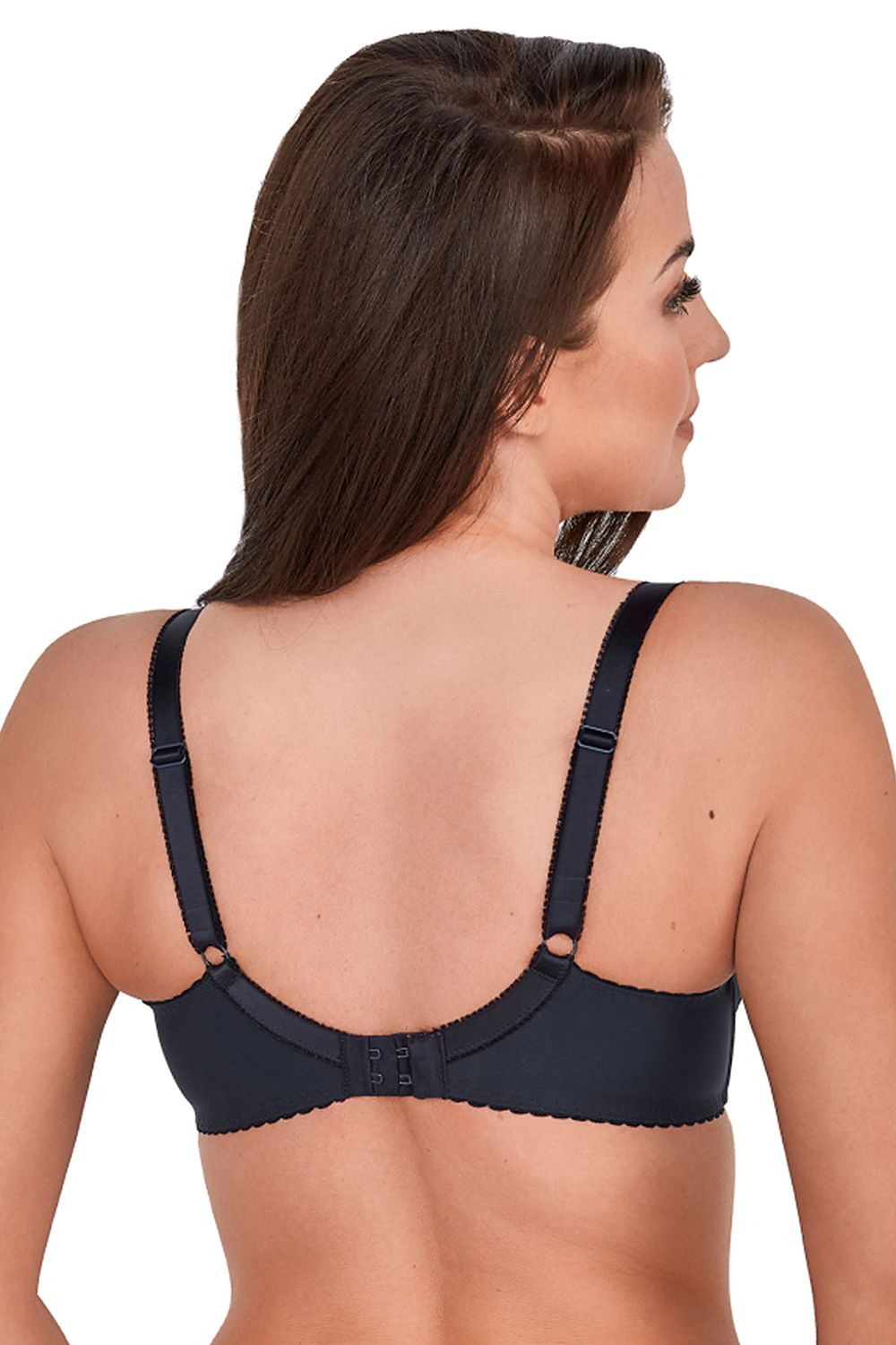 Midnight Navy Blue Soft Bra Floral Design