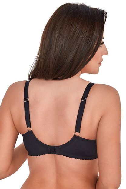 Forever Desired Semi-Soft Black Bra Mesh And Decorative Straps Cover The Upper Part Of The Cup  The Bridge And Cups Are Covered With Beautiful Lace