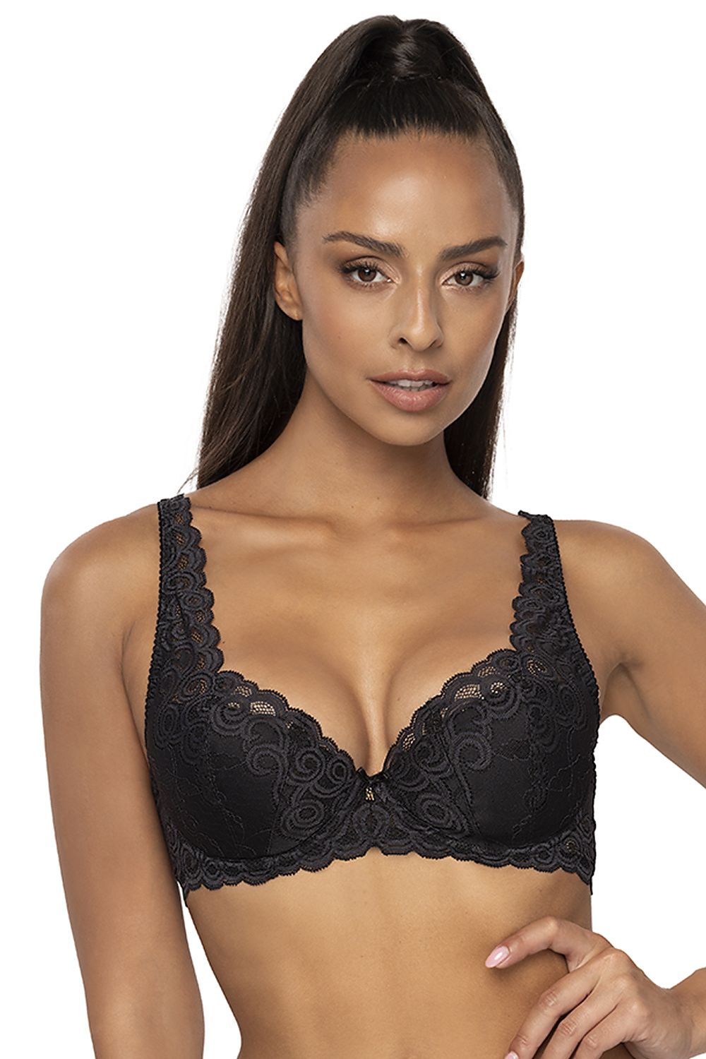 Elegant Classic Bra Cups & Bridge Made Of Beautiful Lace, Satin Bow With Pendant Between Cups Lace Straps Lace Back   3 Colors