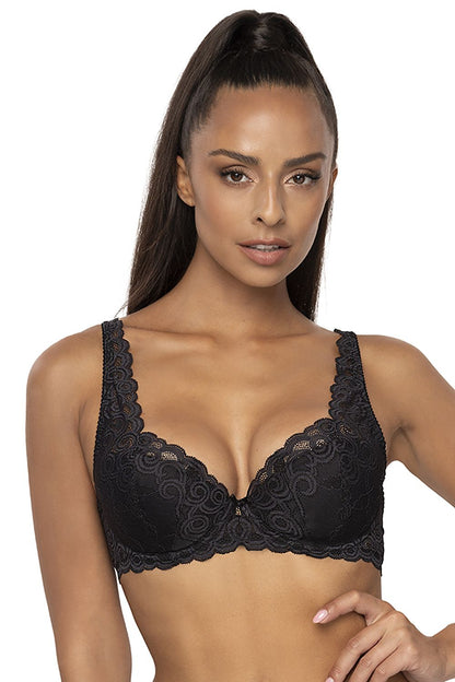 Elegant Classic Bra Cups & Bridge Made Of Beautiful Lace, Satin Bow With Pendant Between Cups Lace Straps Lace Back   3 Colors