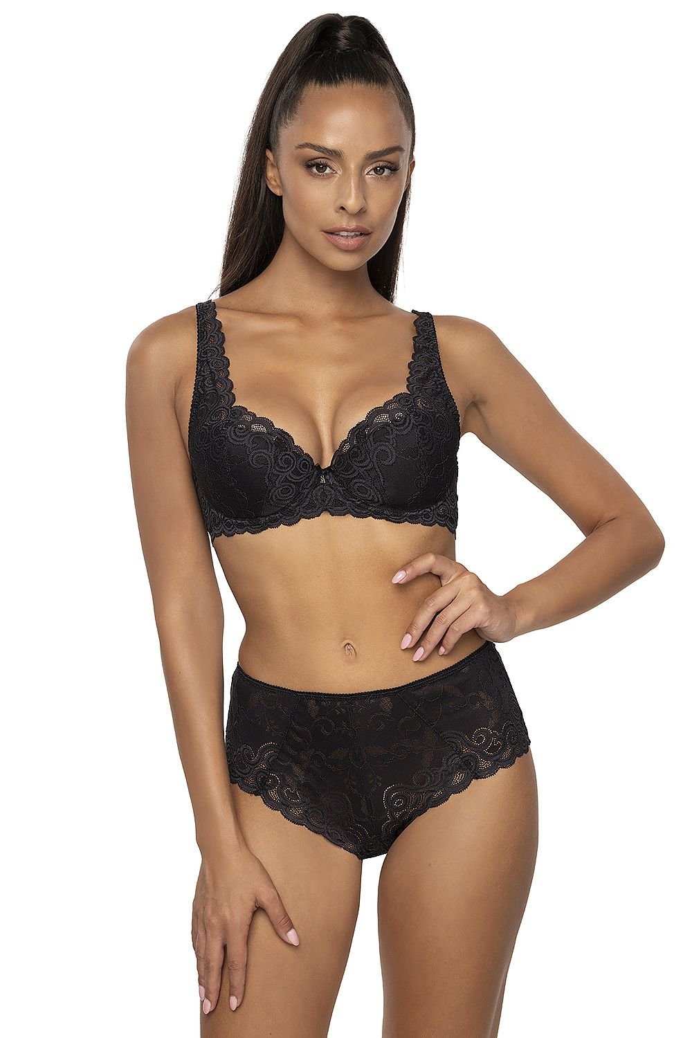 Elegant Classic Bra Cups & Bridge Made Of Beautiful Lace, Satin Bow With Pendant Between Cups Lace Straps Lace Back   3 Colors