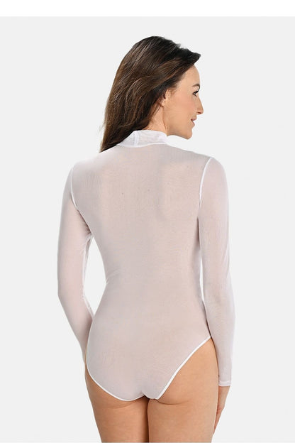 Elegance And Classic Shapewear Bodysuit With A Half Turtleneck   4 Colors