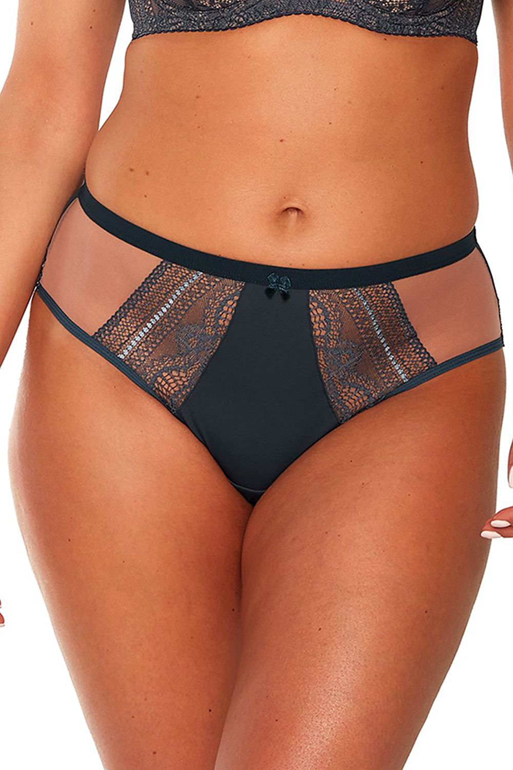 Timeless Design Navy Blue Panties Classic Cut With Refined Style With Lace And Mesh Accents Breathable Perfect For Everyday