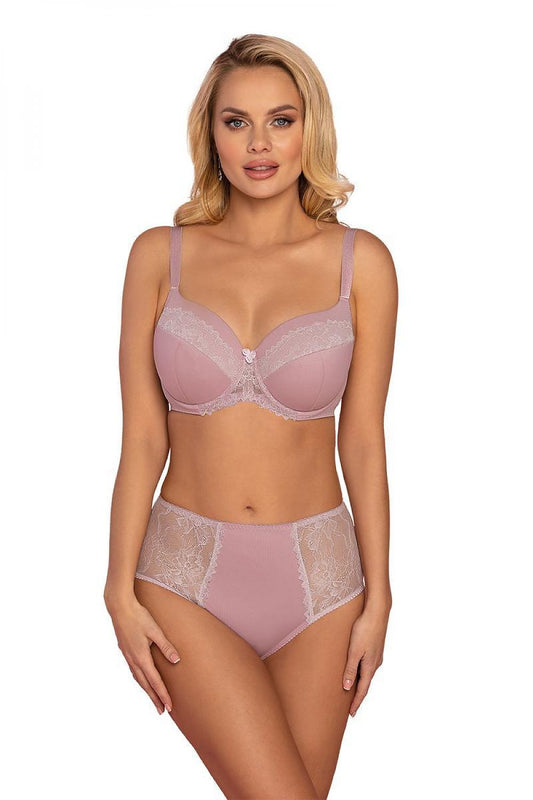 Sassy Pink Padded Bra  Make Of Smooth Knit Fabric Cups And The Bridge Are Decorated With Lace And A Decoration Between The Cups