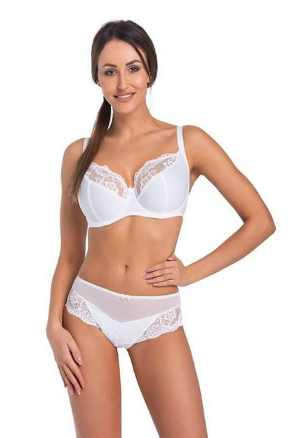 Soft Bra White With Underwire Large Floral Motif