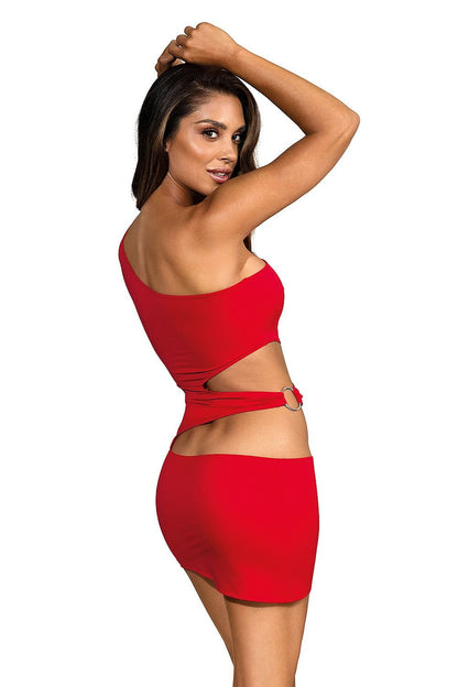 Mini Dress Only One Shoulder Covered & Cut Outs Showing Skin