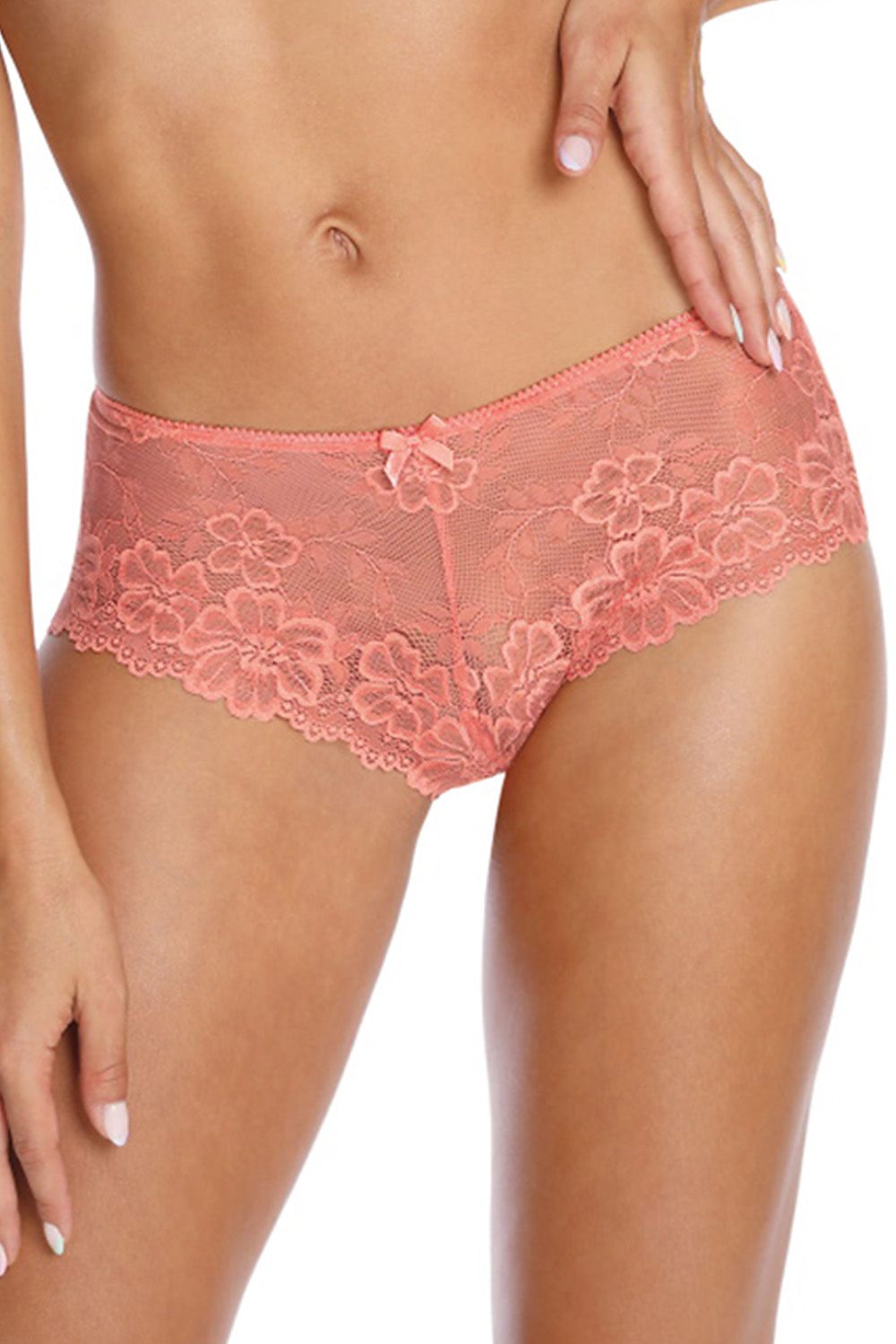Satin Panties With Lace And A Bow Waist Is Finished With Rubber Lace  4 Colors