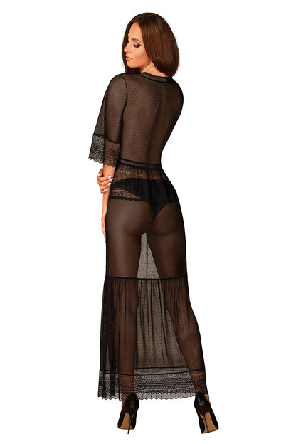 An Obviously Sexual Appeal Black Robe With See-Through Fabric