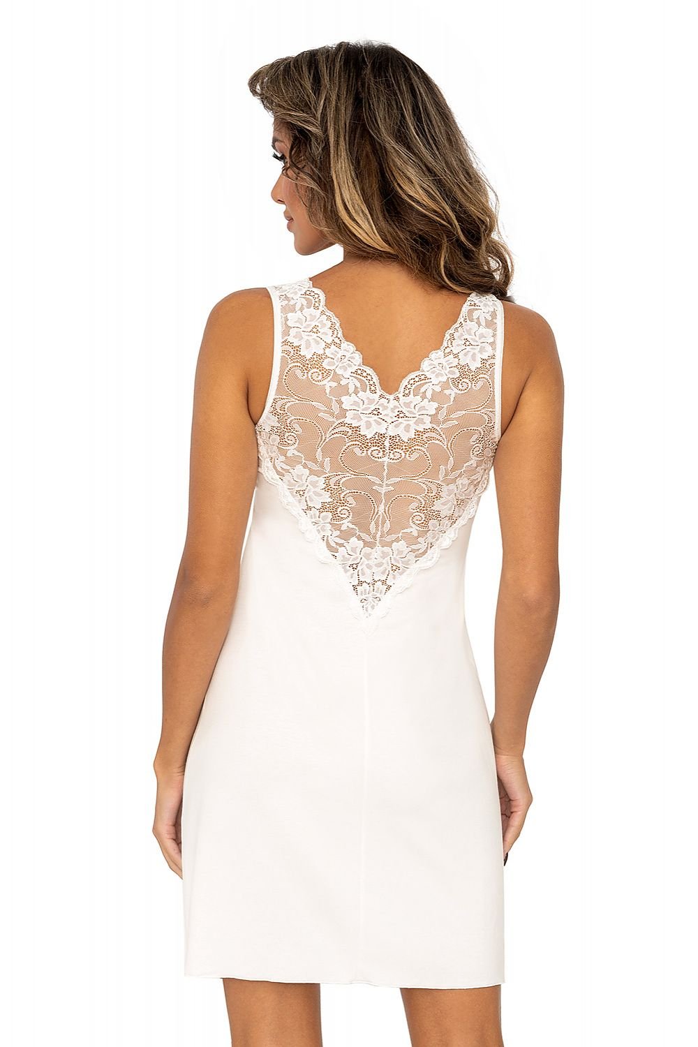 Flowery Lace On The Front & Down The Back Chemise Nightshirt