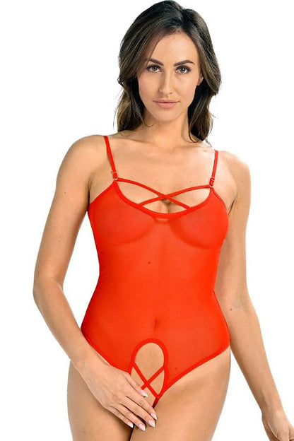 Infatuation See-Through Fitted Mesh Shapewear Bodysuit   2 Colors